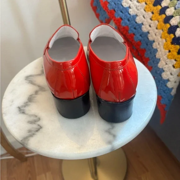 BALLY Red Patent Leather Civitanova Heeled Loafer SZ 39.5 EU US 9  Made In Italy - Picture 6 of 9